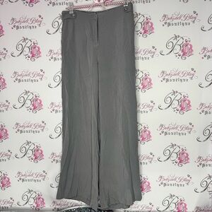 Planet pants silk wide leg flare Gray Wide-Leg Pants pockets buttons comfy flowy